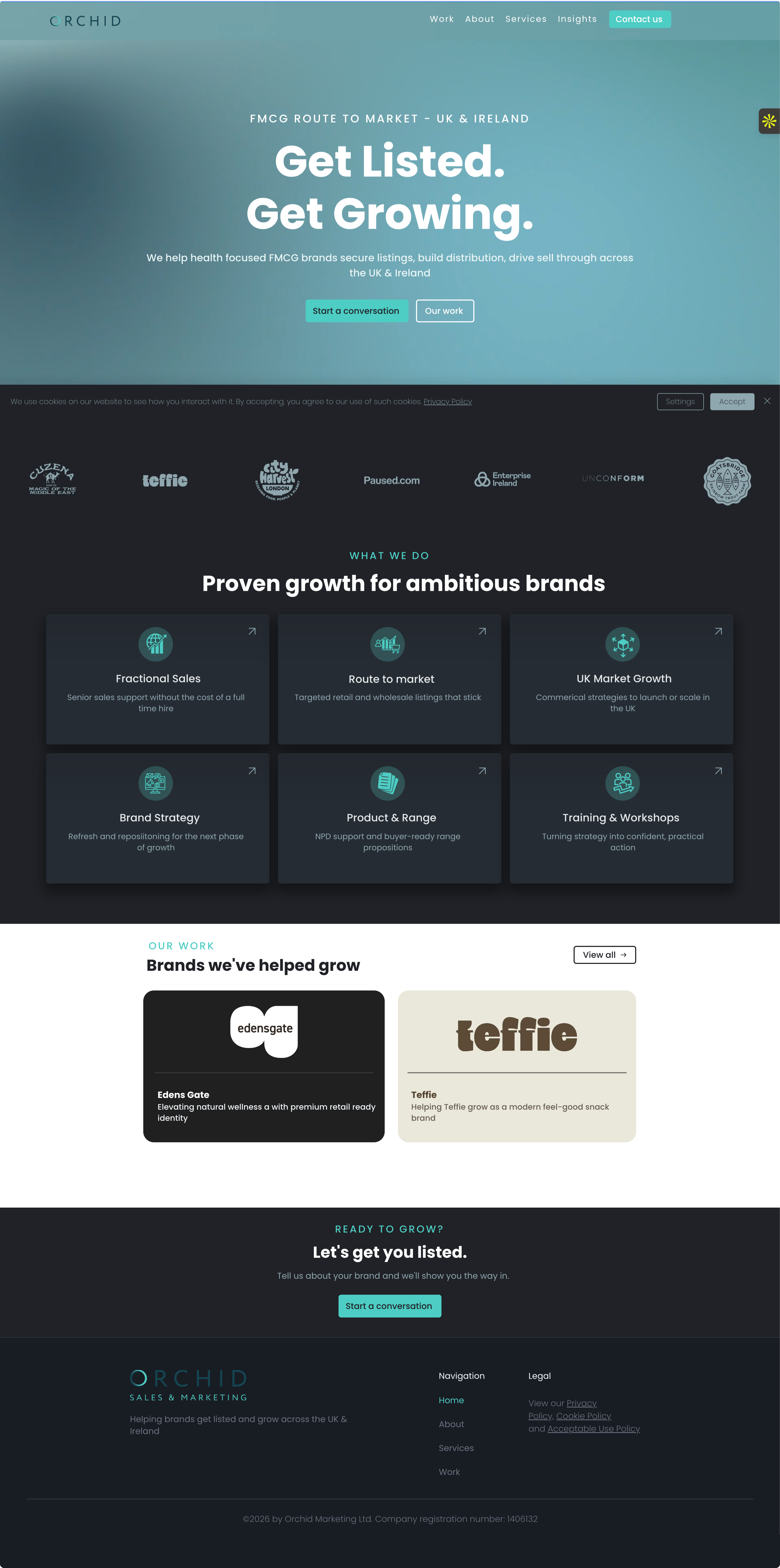 Orchid agency website main view
